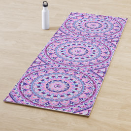 Tapete De Yoga Mandala Roxo Boho Meditação Fitness Vibrante