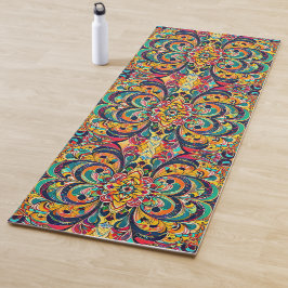 Tapete De Yoga Mandala Sinfonia de Cores – Floral Psicodélico Ous