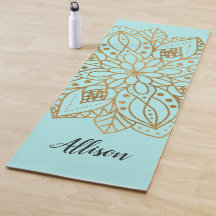 Mandala Turquesa Azul Ouro Personalizado