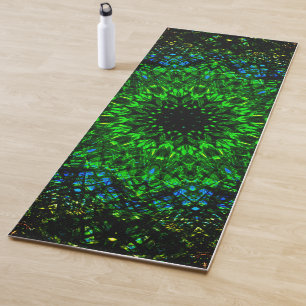 Tapete De Yoga Mandala verde intensa