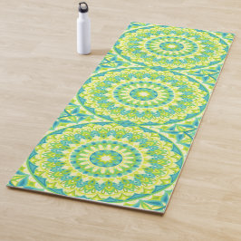 Tapete De Yoga Mandala Verde Natureza Inspirada Padrão Completo F