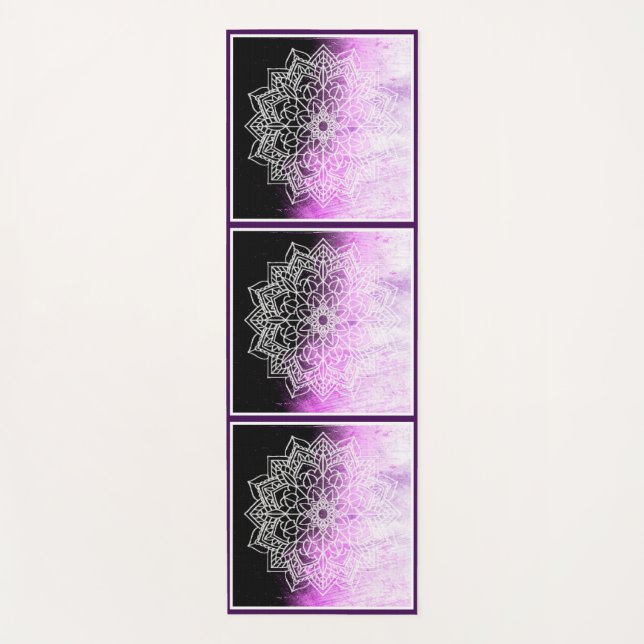 Tapete De Yoga Mandala Zen Abstrato Roxo (Frente)