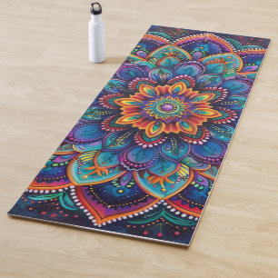Tapete De Yoga Mandalala de Meditação Yoga Psicodélico Vibrante