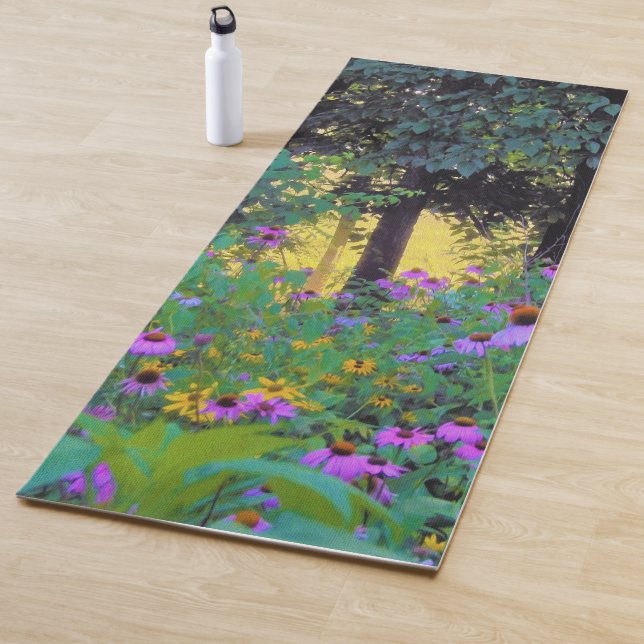 Tapete De Yoga Manhã Preguiçosa, nascer do Sol em Meu Jardim Rubi (In Situ)