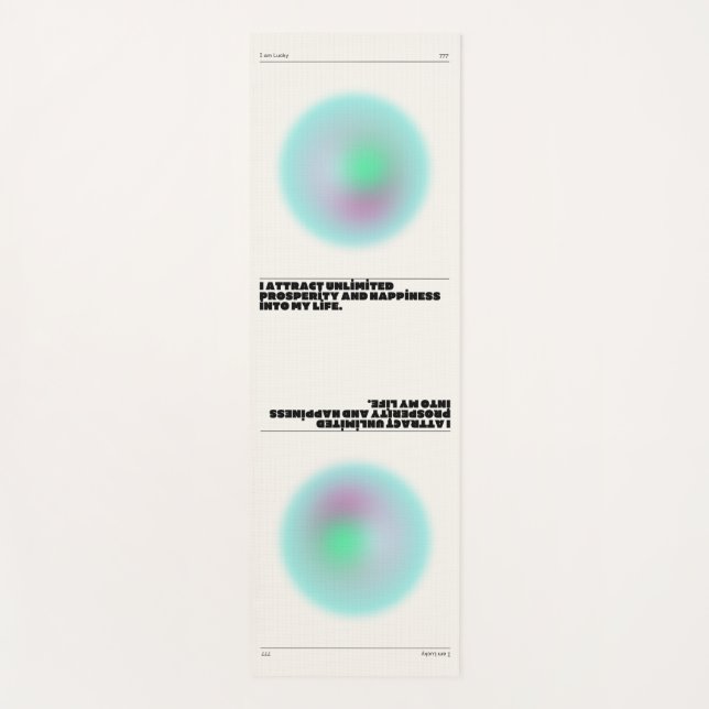 Tapete De Yoga manifestação diária de afirmações (Frente)