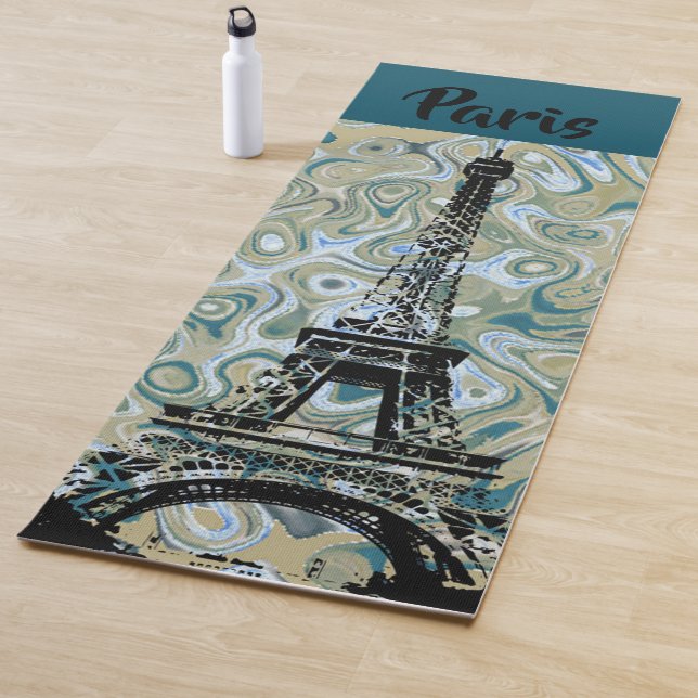 Tapete De Yoga Marble Sky Eiffel Tower Design (In Situ)