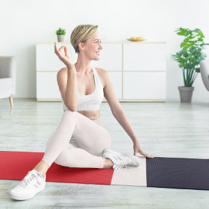 Tapete De Yoga Marinho Azul com Vermelho