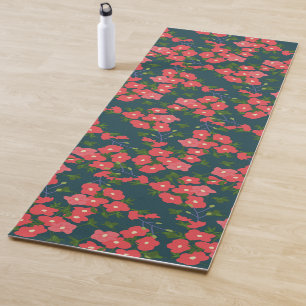 Tapete De Yoga Marinho Azul Margarida Flor