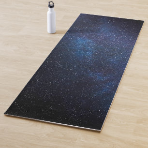 Tapete De Yoga Marinho Azul Via Látea Céu Noturno Galáxia