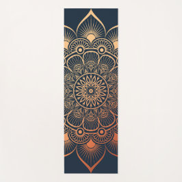 Tapete De Yoga Marinho Boêmia Blue Peach Mandala Yoga Mat