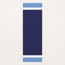 Tapete De Yoga Marinho Clássico Azul - Faixa Branca Clara - Bloqu