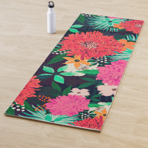 Tapete De Yoga Marinho de tinta Bonito vírica Floral azul-Design