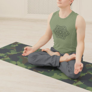 Tapete De Yoga Marrom verde da Camuflagem do Exército Militar