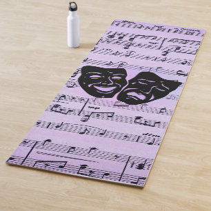 Tapete De Yoga Máscaras de Música e Teatro Puros