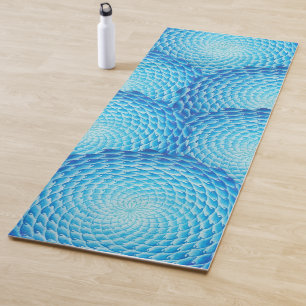 Tapete De Yoga Máscaras do teste padrão azul da mandala