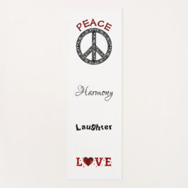 Tapete De Yoga Mat de Yoga Preto/Branco da Paz e do Amor