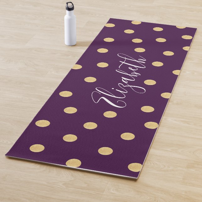 Tapete De Yoga Mat Dourado Roxo Único Monograma (In Situ)