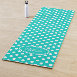 Tapete De Yoga Matriz branca de ioga bolinhas aqua