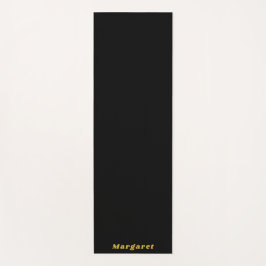 Tapete De Yoga Matriz preto sólido de ioga com seu nome no estilo