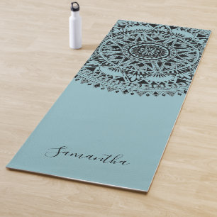 Tapete De Yoga Matriz Yoga Blue Mandala Personalizada
