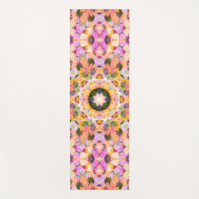 Tapete De Yoga Máximo Decor Dopamina Bonito Amarelo Rosa (Frente)