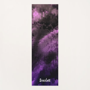 Tapete De Yoga Meditação de Nome Personalizado Roxo Escuro