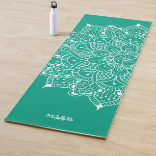 Tapete De Yoga Meditação Mandala - Teal Personalizado