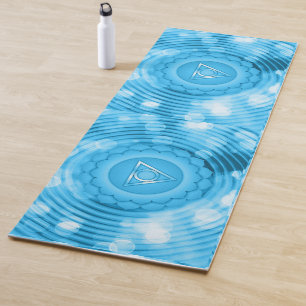 Tapete De Yoga Meditação Única e Impressionante Blue Chakra Aura 