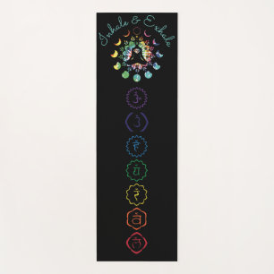 Tapete De Yoga Meditação Yoga mat com símbolos Chakra colorido