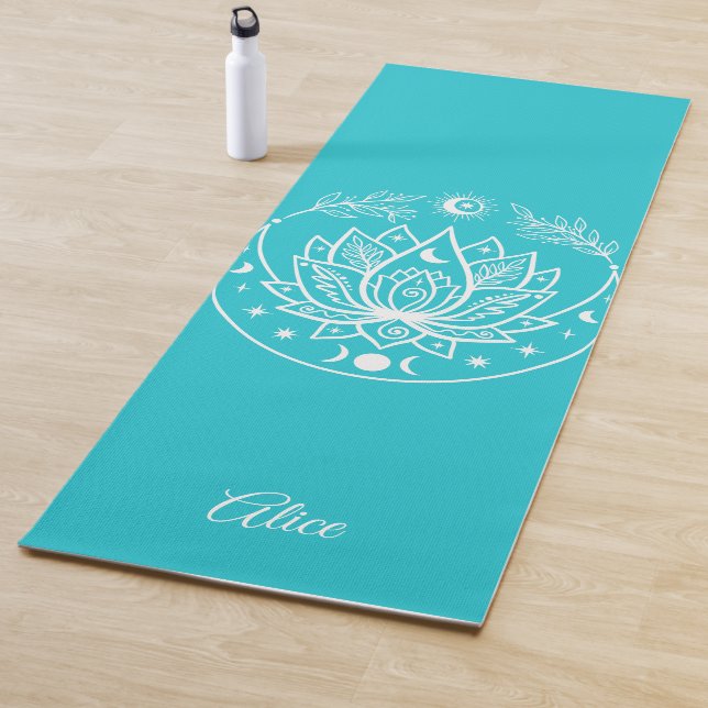Tapete De Yoga Meditação Yoga Mat Personalizada Turquoise (In Situ)