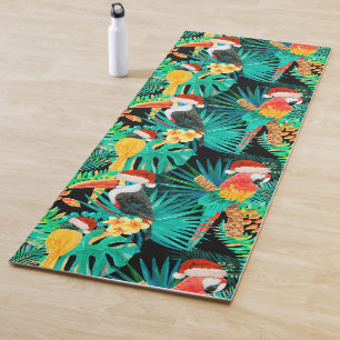 Tapete De Yoga Mele Kalikimaka Aves Selvagens Tropicais Reversív
