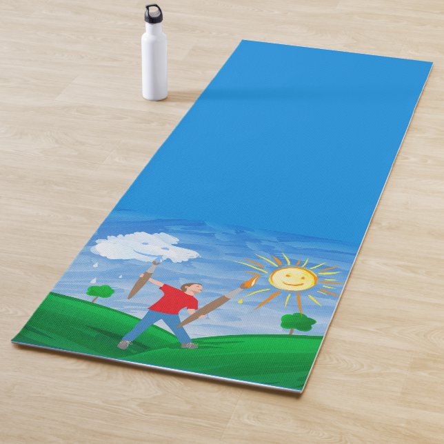 Tapete De Yoga Menino Pintando Céu (In Situ)