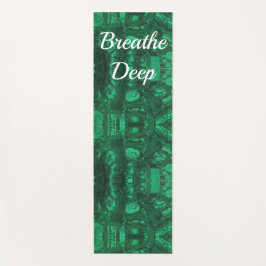 Tapete De Yoga Mensagem Calma Abstrata Verde Respirar Fundo