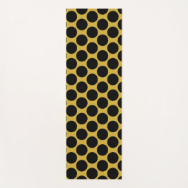 Tapete De Yoga Metálico Dourado com Estilo de Ponto Preto