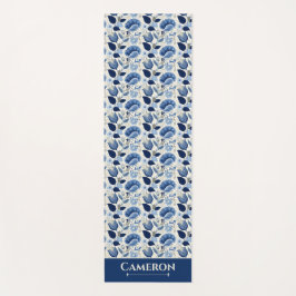 Tapete De Yoga Midnight Delft Garden Vintage Blue