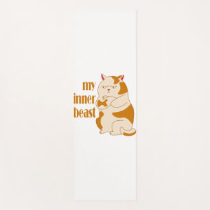 Tapete De Yoga Minha citação motivadora de gato preguiçoso e gord