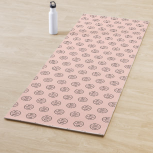 Tapete De Yoga Mínimo de logotipo de marca profissional cor-de-ro