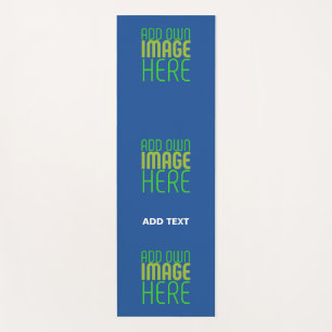 TAPETE DE YOGA MODELO DE TEXTO DE IMAGEM AZUL DE COBALÃO EDITÁVEL