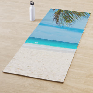 Tapete De Yoga Modelo Elegante de Malhação de Areia Azul Palms
