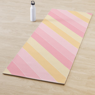 Tapete De Yoga Modelo elegante Malhação de cores amarelas rosa