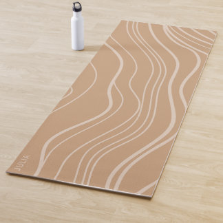Tapete De Yoga Modern Camel Brown Wave Personalizou Yoga Mat