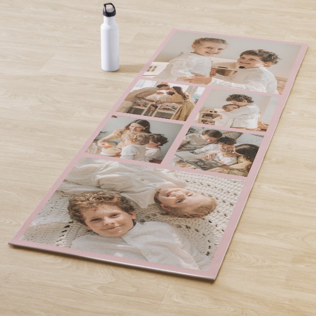 Tapete De Yoga Modern Create Your Own Photo Collage Blush Pink (In Situ)
