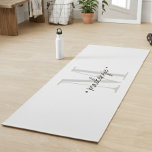 Tapete De Yoga Modern Monogram Minimal Black White<br><div class="desc">Add a touch of modern elegance to your workout routine with this personalized monogram design featuring a large initial and name in script. Perfect for anyone or as a thoughtful custom gift. Created by Simply Farmhouse Press.</div>