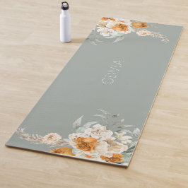 Tapete De Yoga Modern Sage Green Floral Yoga Mat