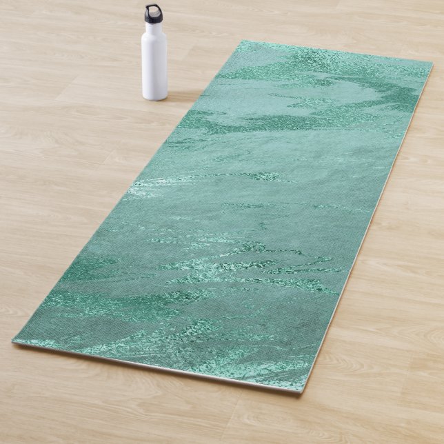Tapete De Yoga Molten Jade | Emerald Green Luxury Marble (In Situ)