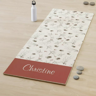 Tapete De Yoga Monograma Boho Woodland Winterberry