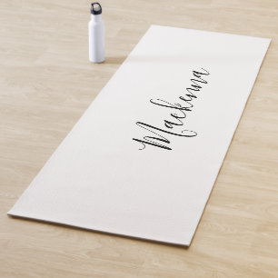Tapete De Yoga Monograma Chic Moderno - Script Preto - Yoga Mat B