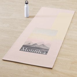 Tapete De Yoga Monograma de Arte em Aquarela Montanha Alta
