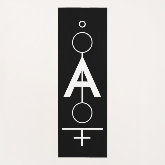 Tapete De Yoga Monograma de desenho geométrico. (Frente)