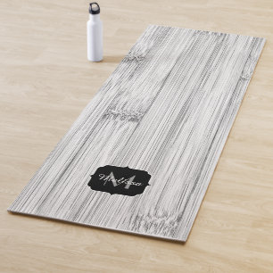 Tapete De Yoga Monograma de impressão de madeira de bambu de cin